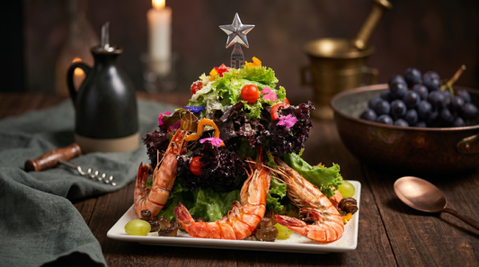 Roasted Fresh Prawn & Vegetable Christmas Tree